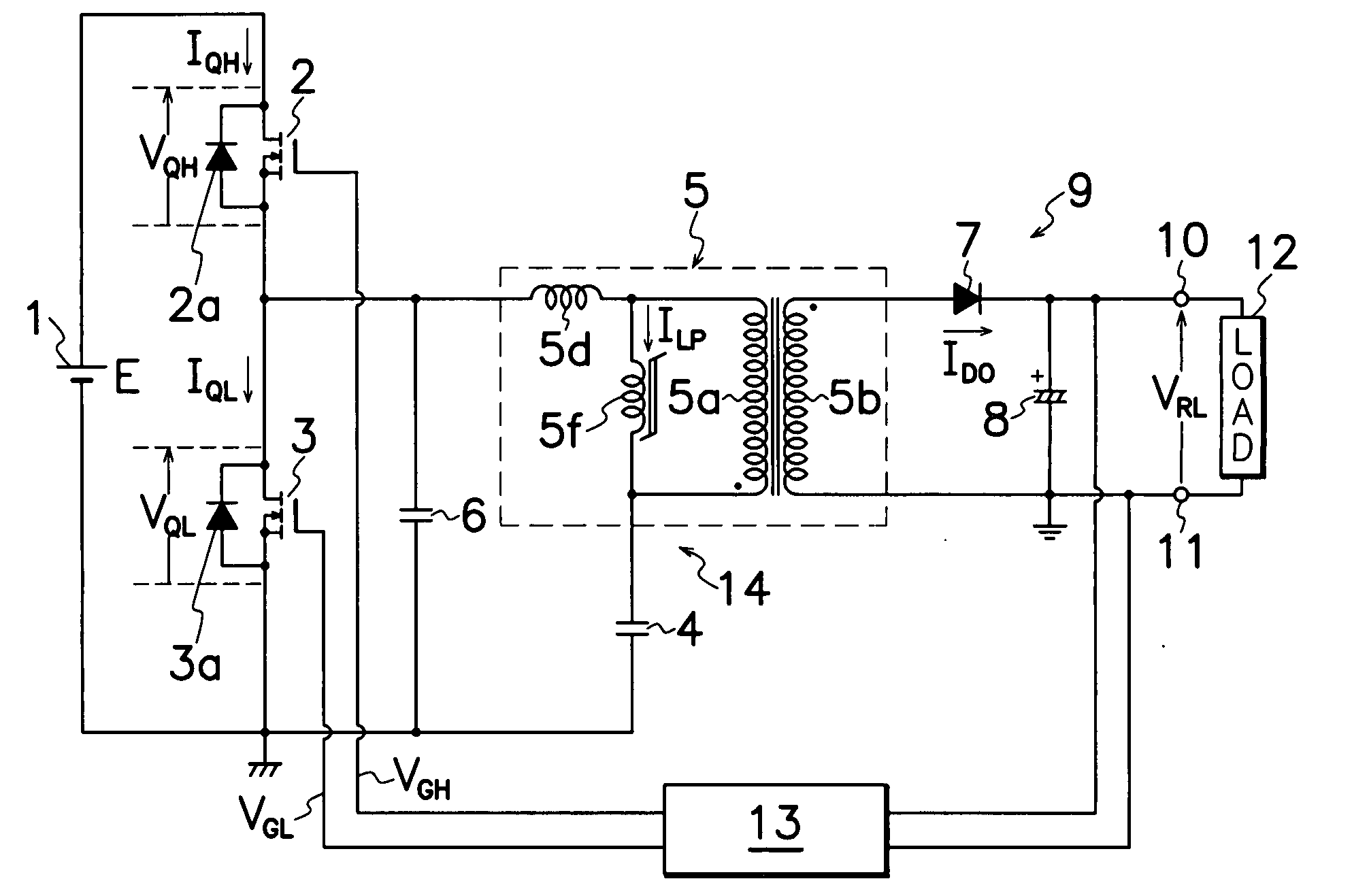 Resonant switching power source device