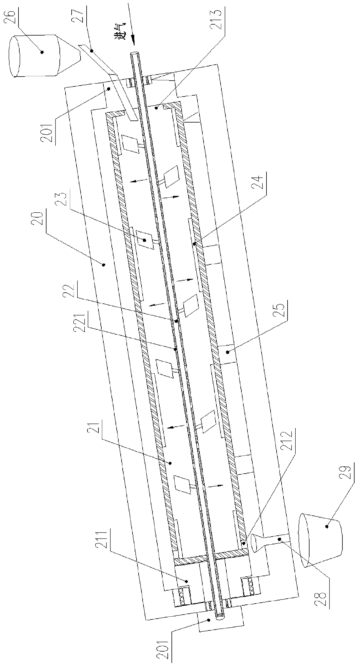 Amorphous nanocrystalline powder baking device and magnetic powder core production line applying amorphous nanocrystalline powder baking device