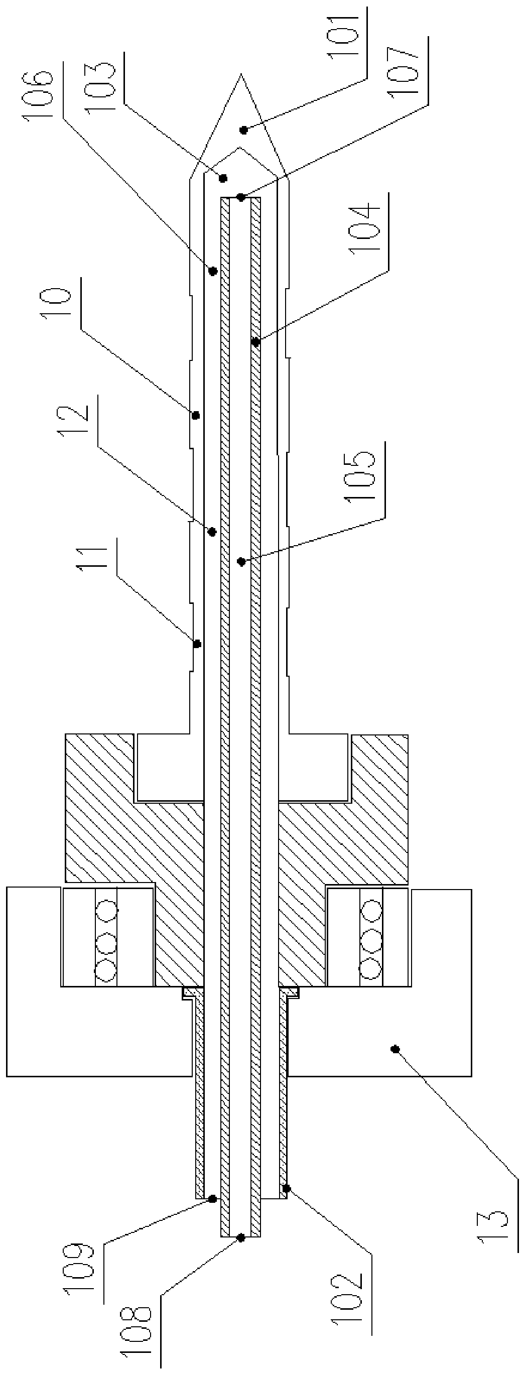 Amorphous nanocrystalline powder baking device and magnetic powder core production line applying amorphous nanocrystalline powder baking device