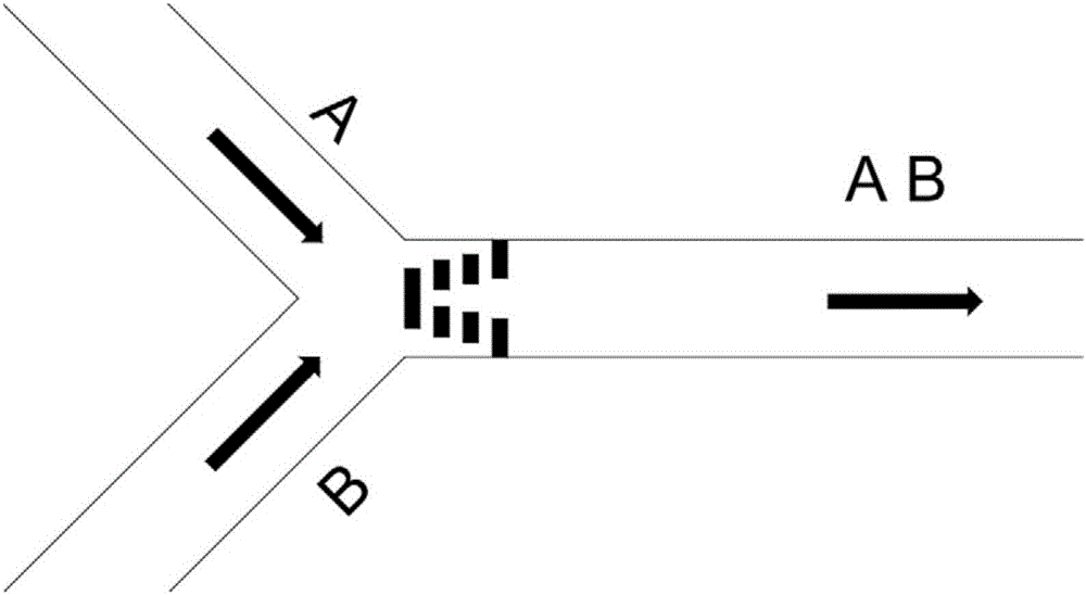 Inverted-V-shaped multi-stage mixed array structure for passive micromixer