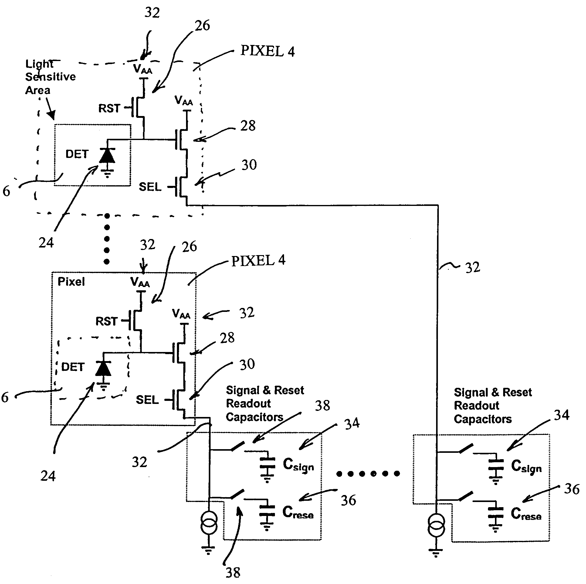 Frame-shuttered CMOS image sensor with simultaneous array readout