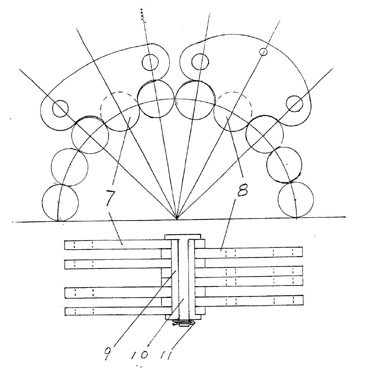 Arc tooth chain type wind force power generating and hydrogen producing apparatus