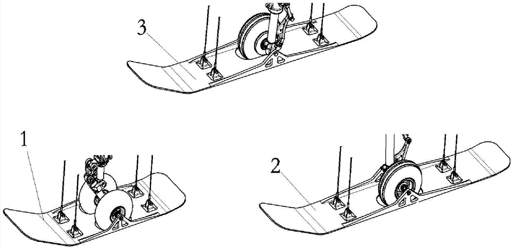 Helicopter wheel undercarriage sled