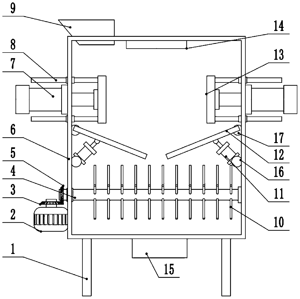 Multi-stage environmentally friendly crushing device for concrete waste