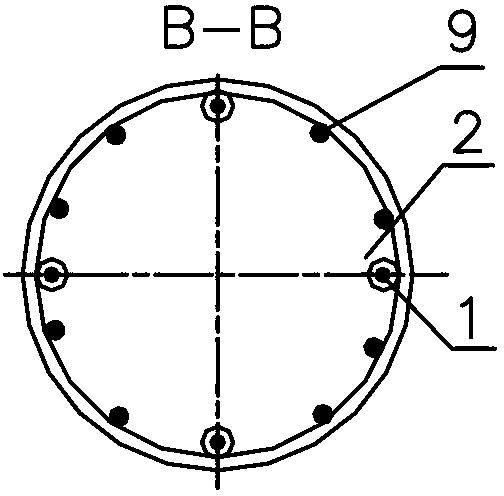 Bonded post-tensioned prestressed anchoring construction method for cast-in-place concrete structure