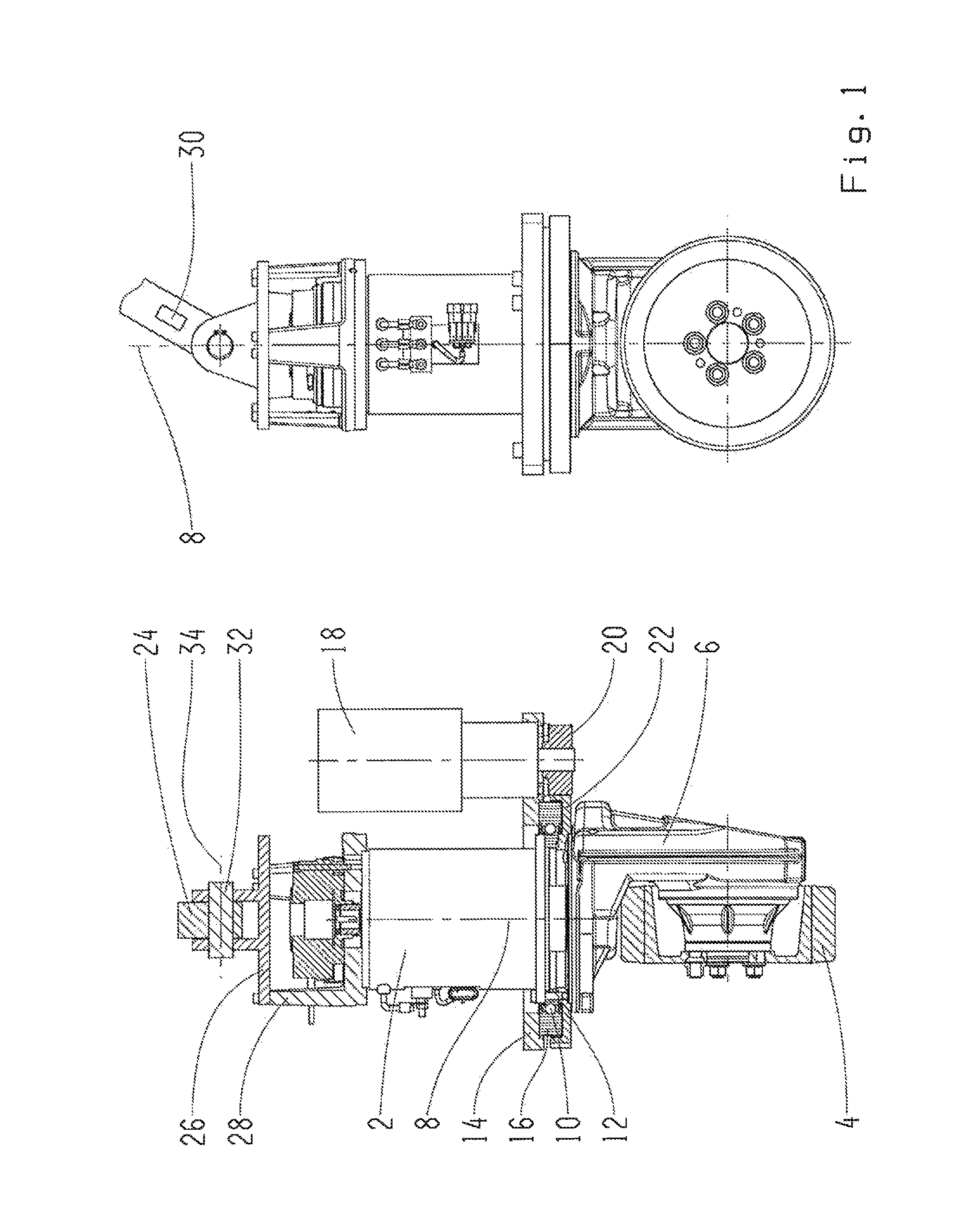 Drive for an industrial truck with steering support