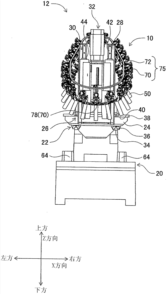 Tool changing device and working machine including tool changing device