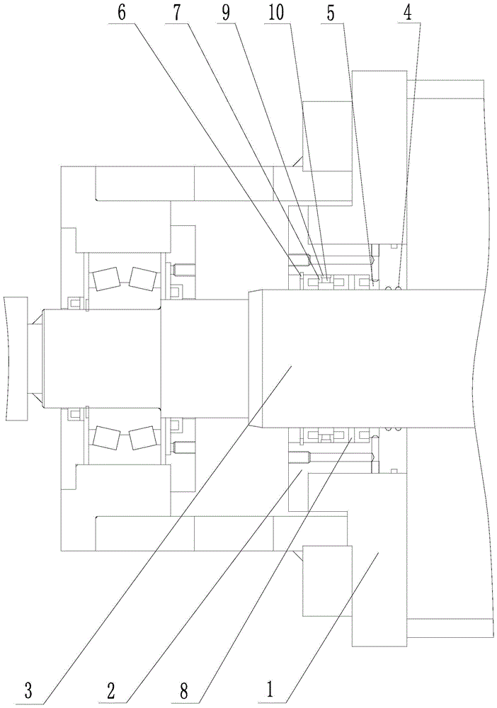 Shaft end gas sealing device