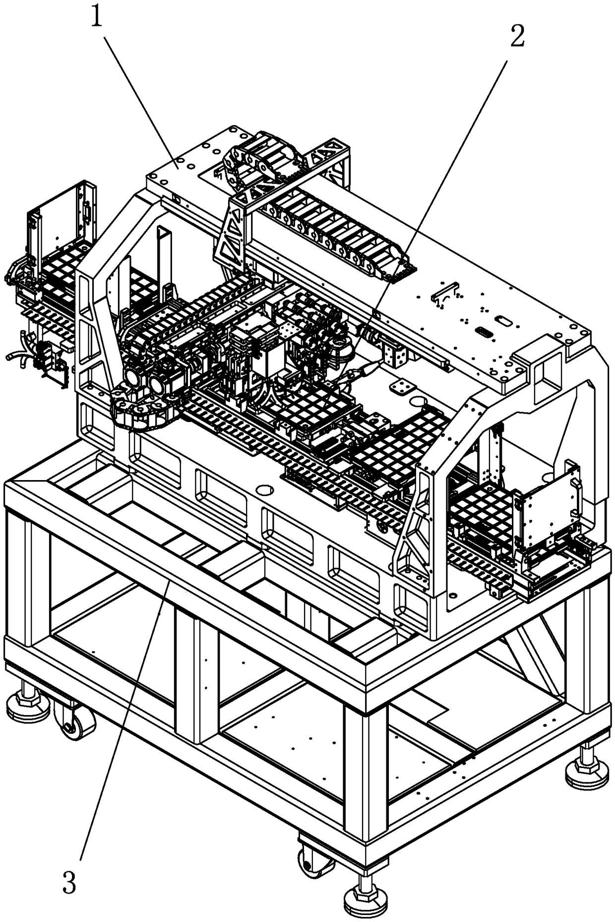 Hoisting type high-speed material taking and putting platform and working method