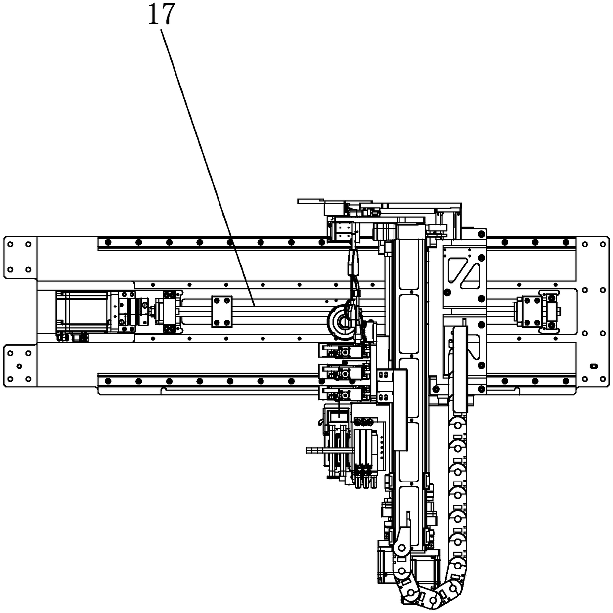 Hoisting type high-speed material taking and putting platform and working method