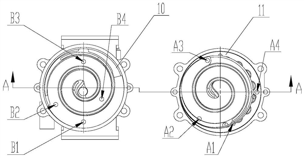 An automatic measuring mechanism for ab value of scroll compressor