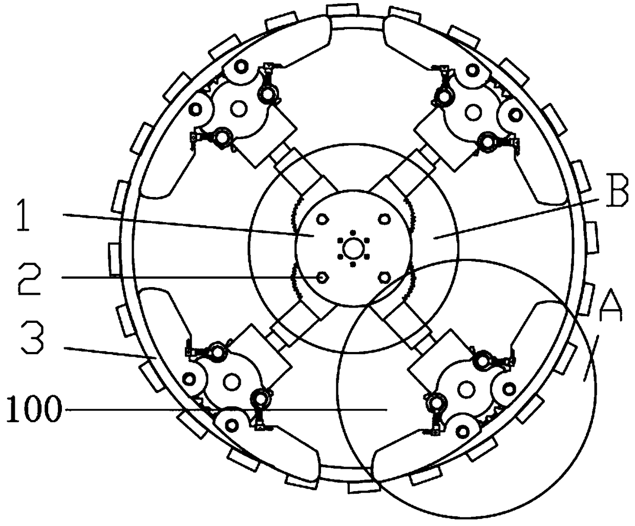 Wheel-shoe deformation mechanism, travel device and vehicle