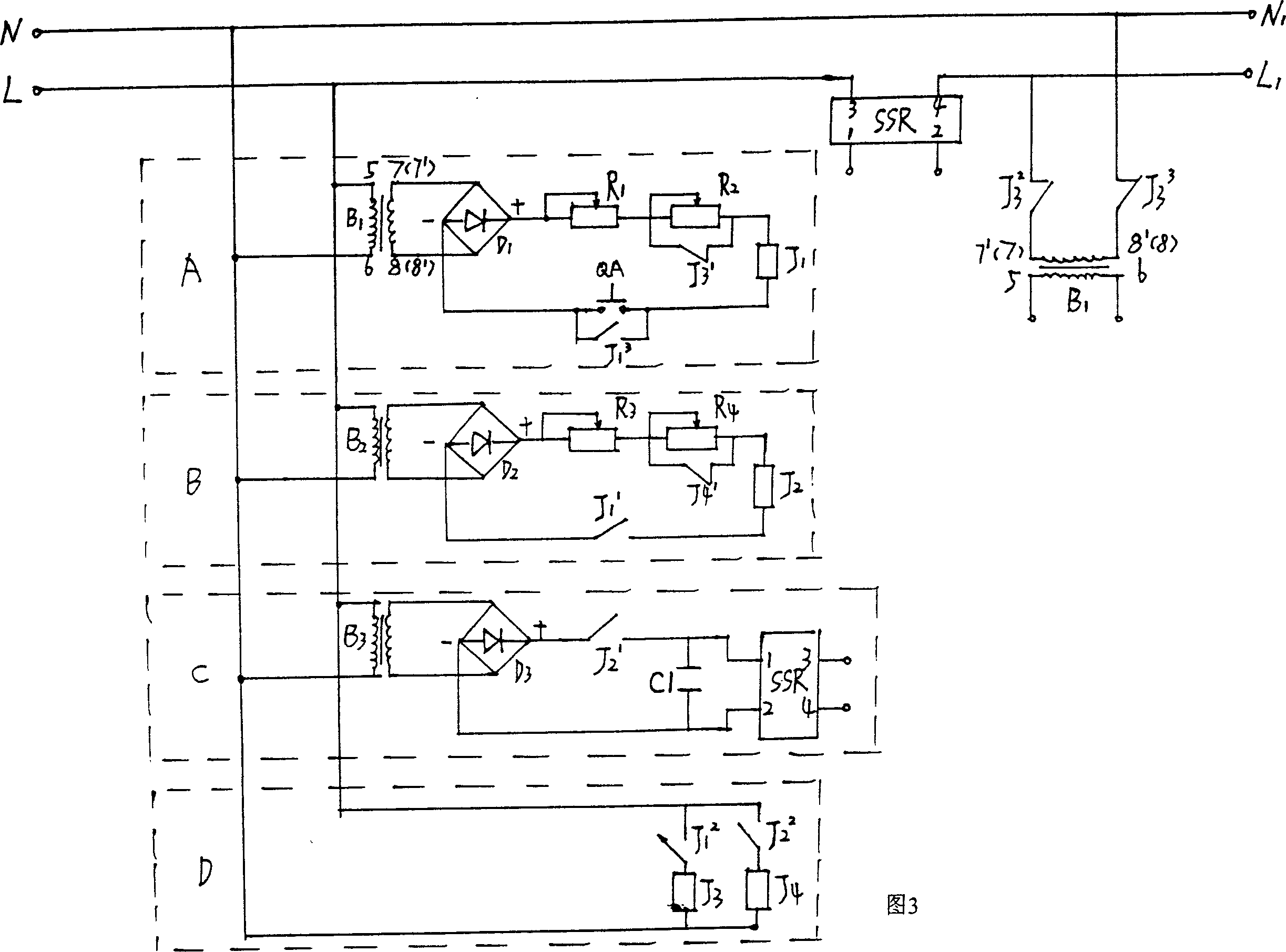 Full-electronic single-phase short circuit protecting circuit without spark