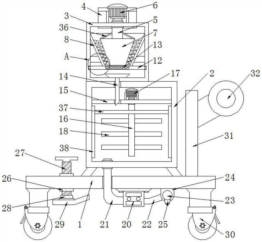 A spraying device for green concrete sintered brick production pouring and its application method