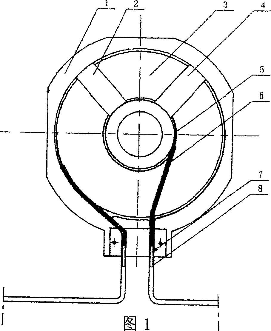 Induction coil of electromagnetic drinking water boiler