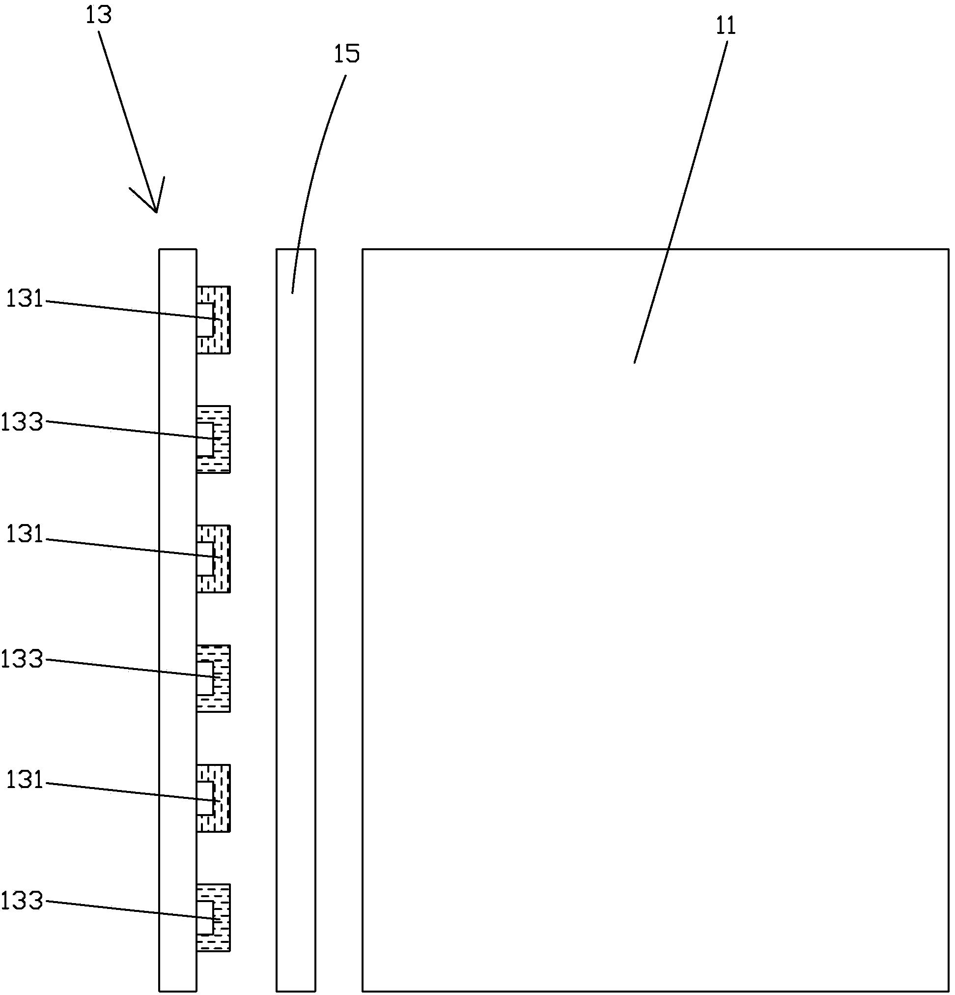 Color liquid crystal display module structure and backlight module thereof