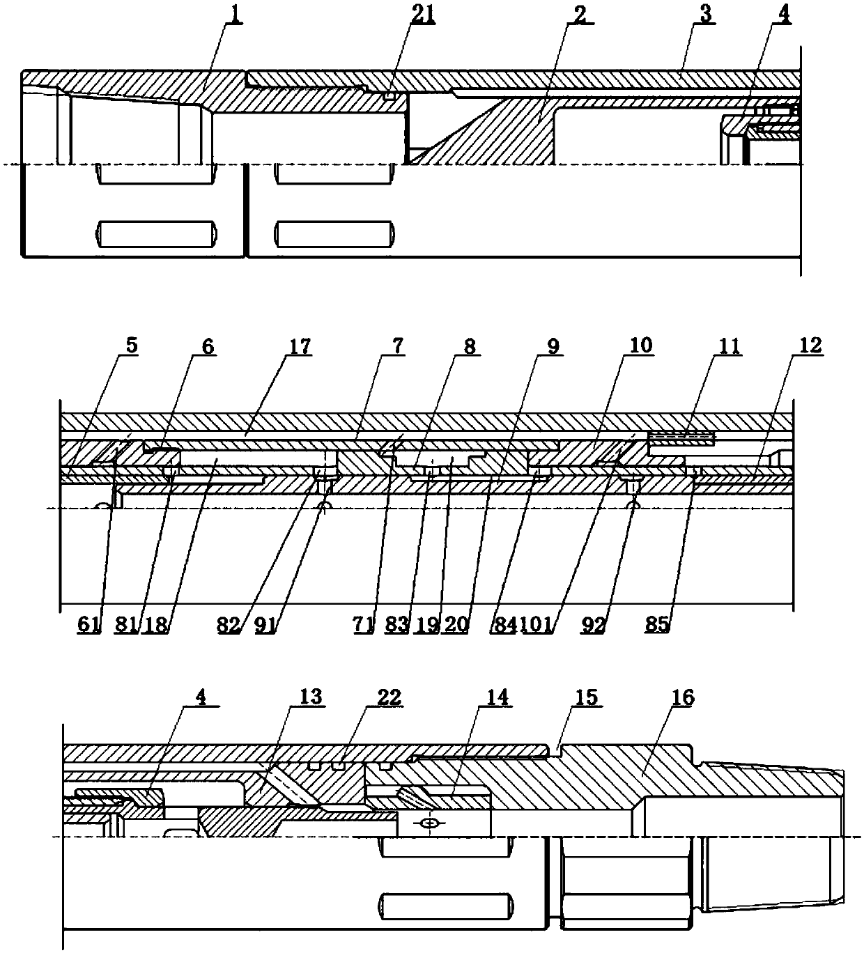 Hydraulic push-back impact oscillator