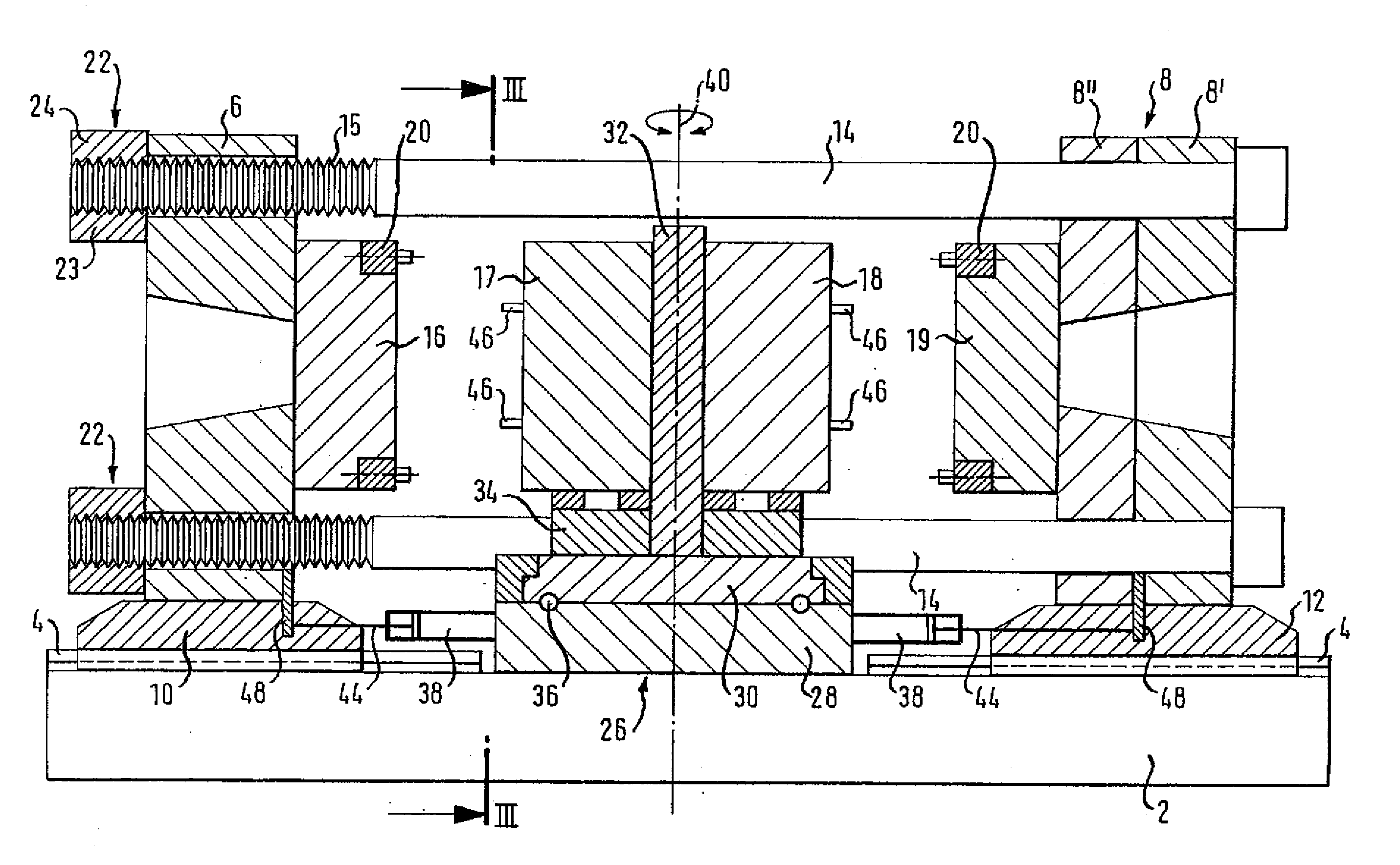 Horizontal injection molding machine with turning device