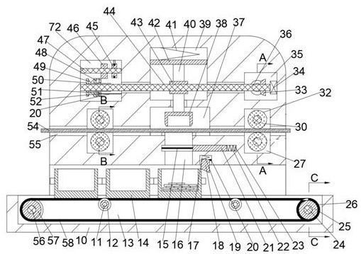 An integrated metal round block stamping forming device