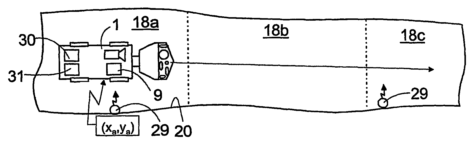 Arrangement for monitoring the location of a mining vehicle in a mine