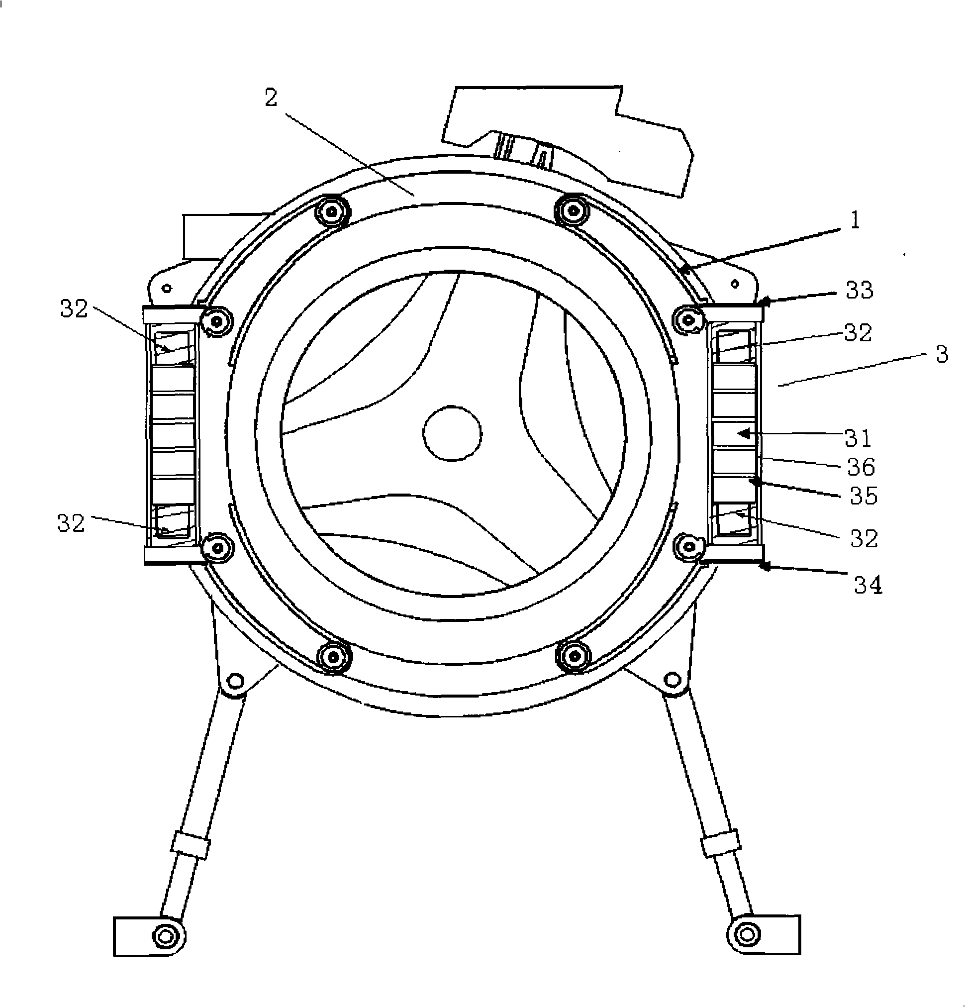 Dynamic shock-absorbing device for drum washing machine