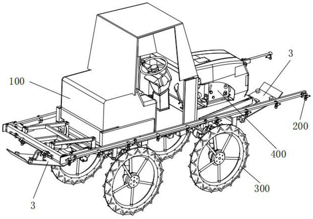 Power self-adaptive adjusting device suitable for paddy field spraying machine and control method