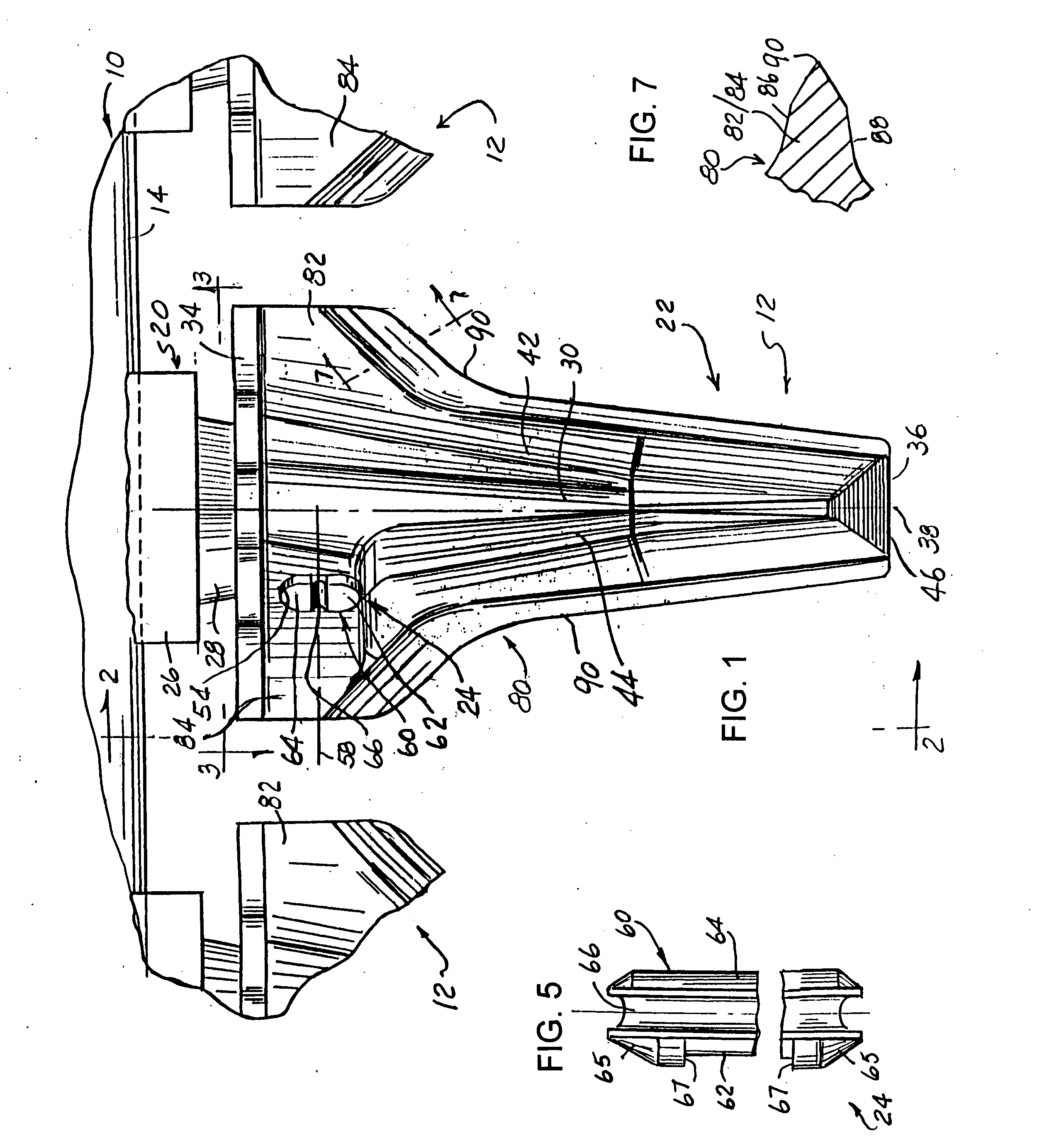 Winged digging tooth