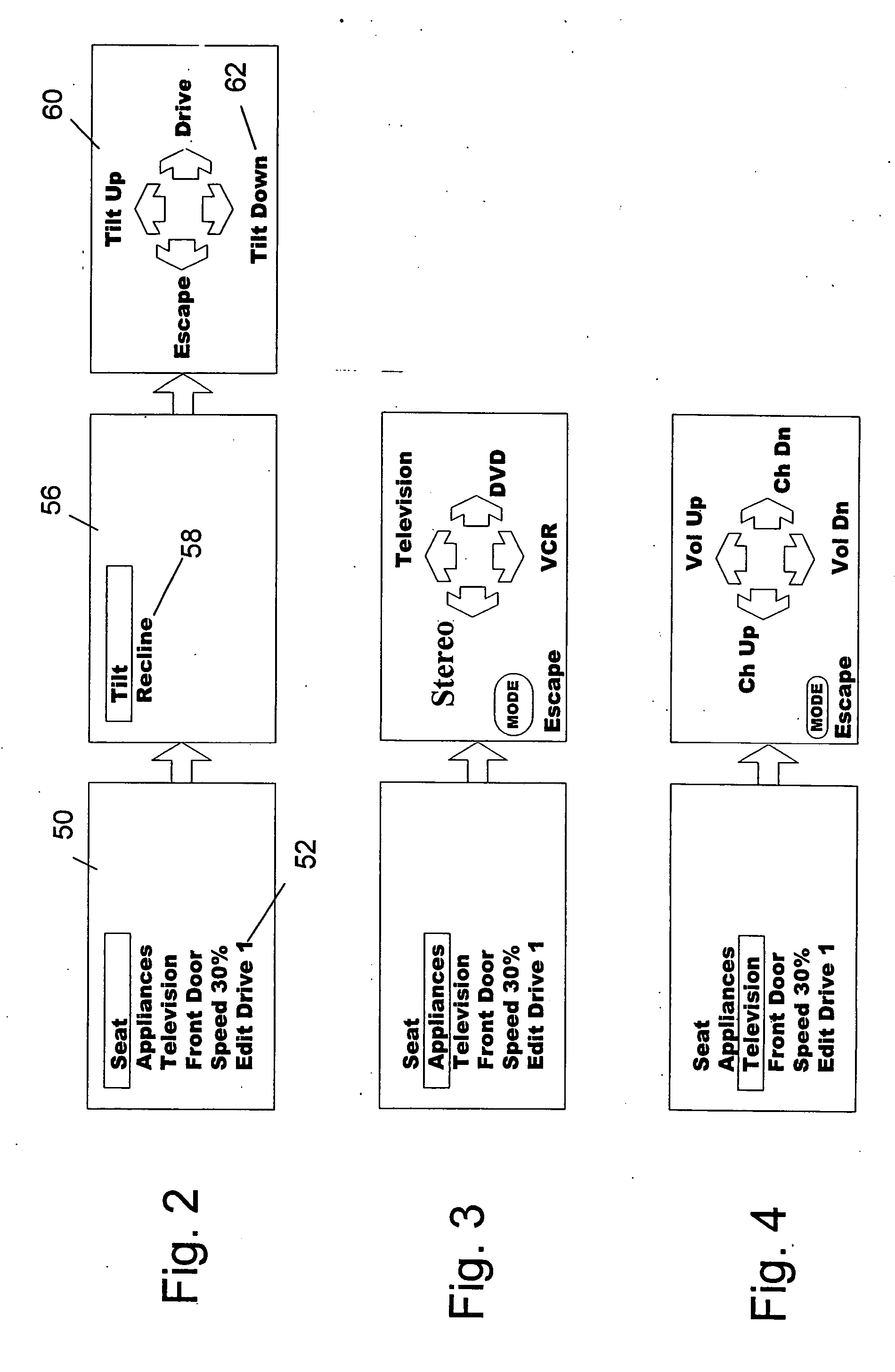 Control system with customizable menu structure for personal mobility vehicle