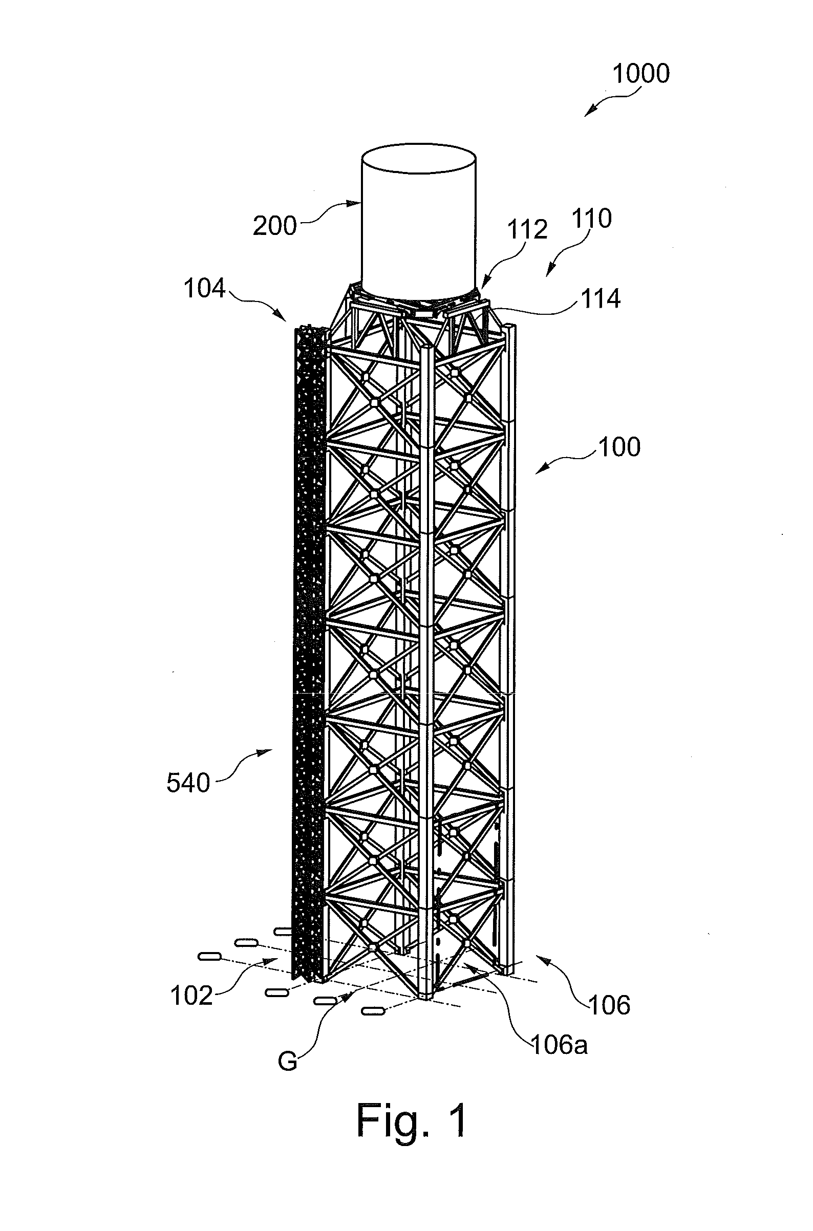 Concentrated solar tower assembly and method