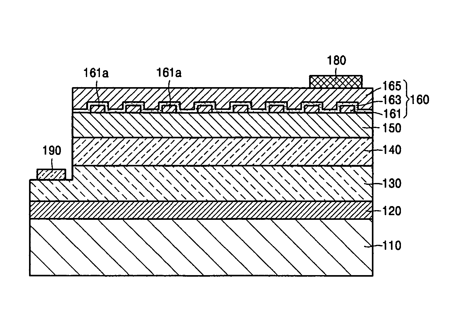 Top-emitting nitride-based light-emitting device with ohmic characteristics and luminous efficiency