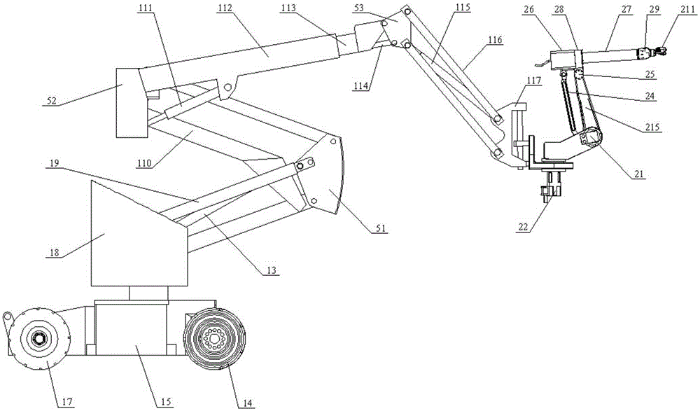 Thirteen-freedom spraying robot for outer surface of large ship body