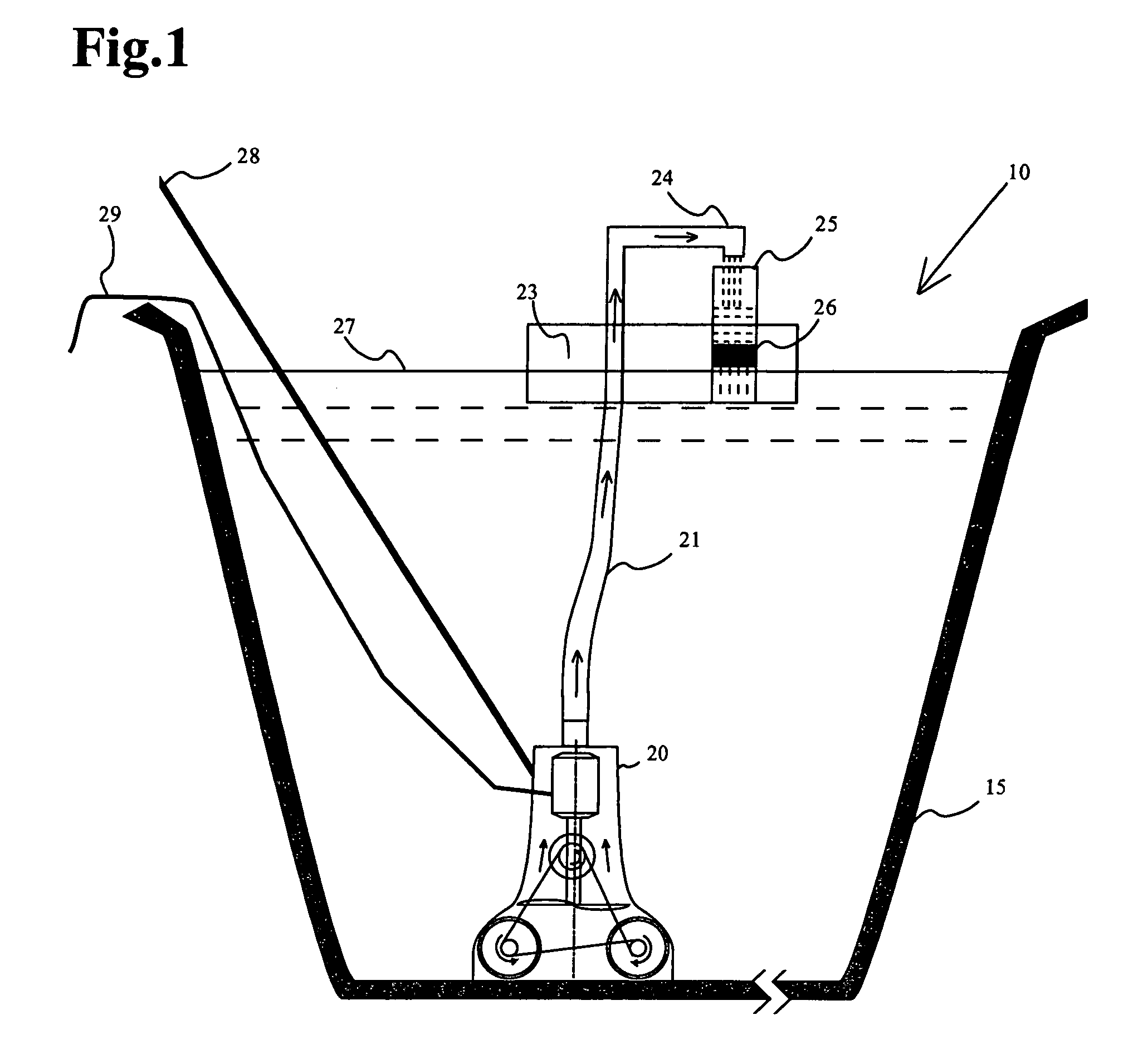 Open-air filtration cleaning device for pools and hot tubs