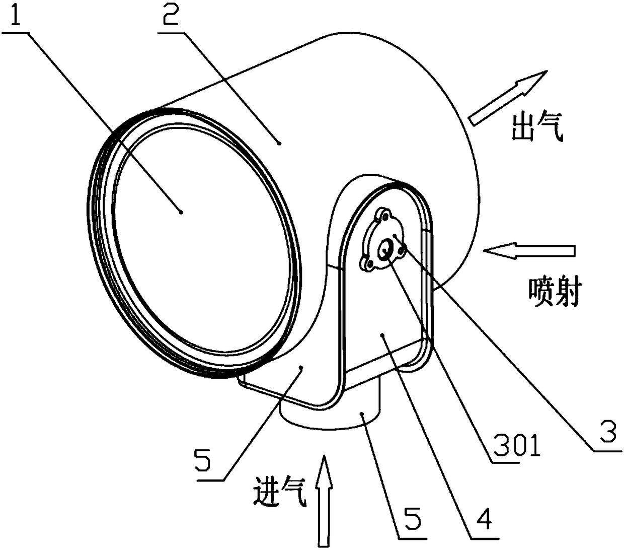 Vehicle tail gas treatment treating fluid mixing device