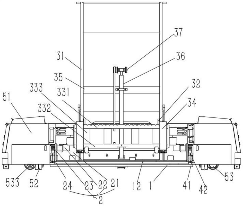 Double-drive four-direction walking forward-moving transfer trolley