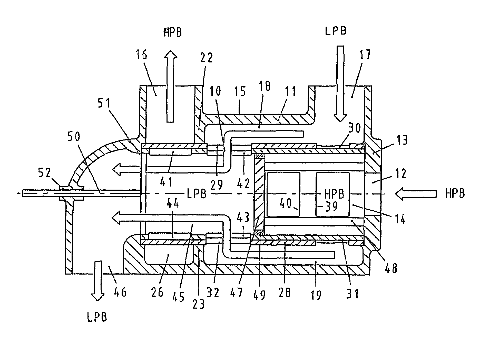 Valve unit for pressure exchanger installations