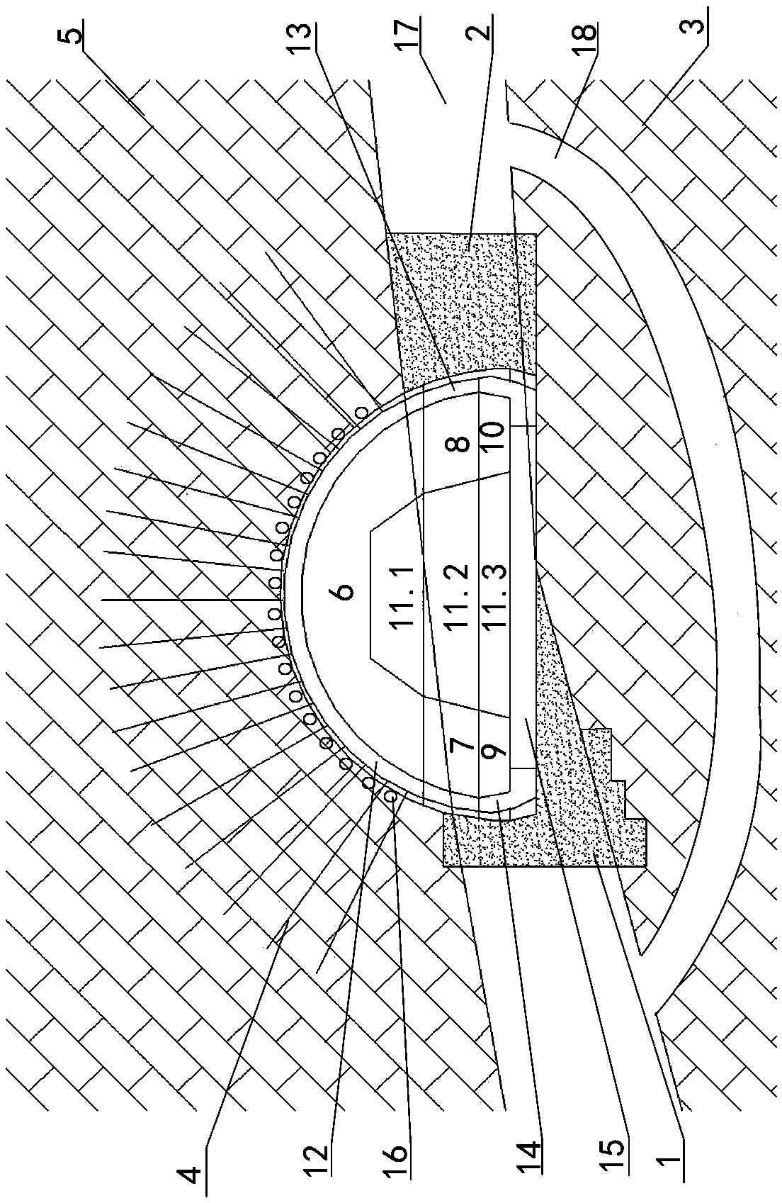 A large-scale karst cave treatment and excavation method across the tunnel body