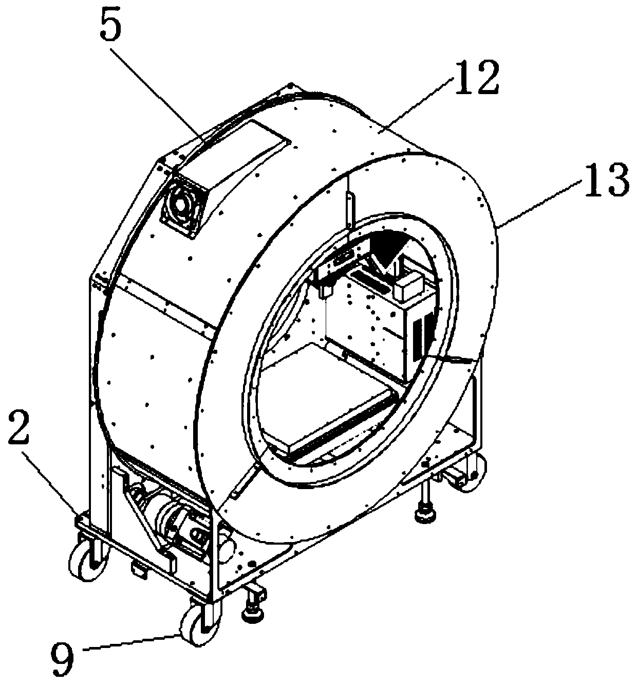 Lead protection structure for mobile CT and mobile CT machine