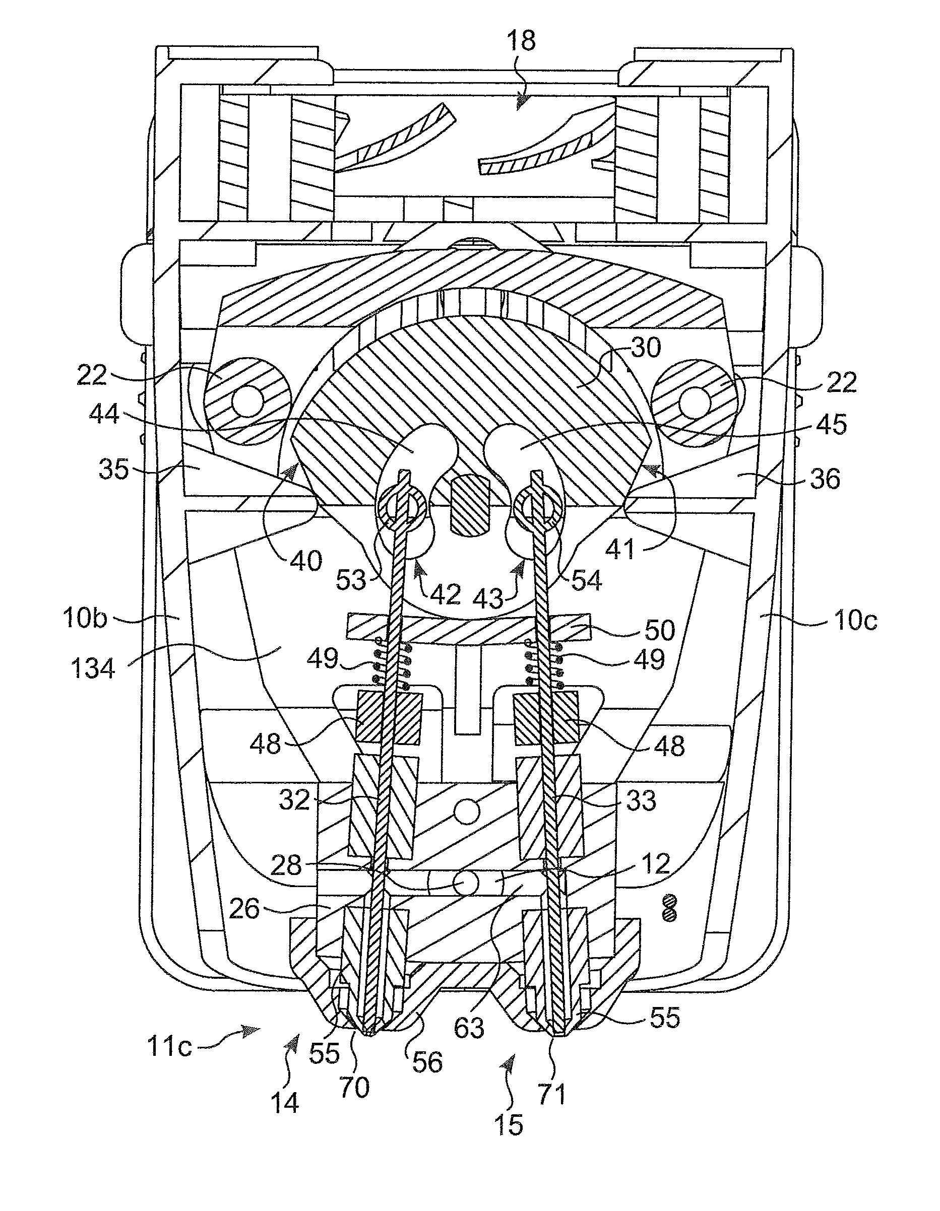 Fluid-dispensing head for a 3D printer