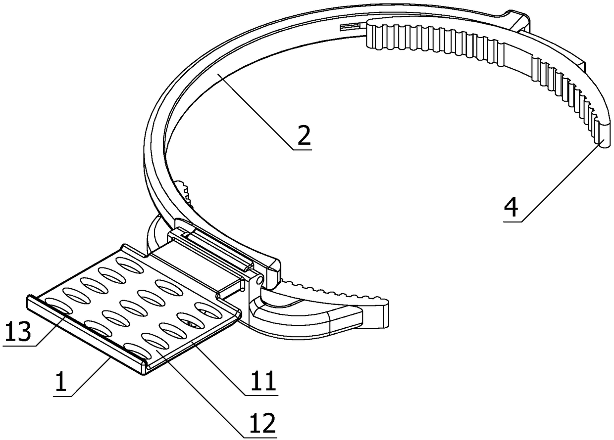 A foot fastener for electric grid climbing