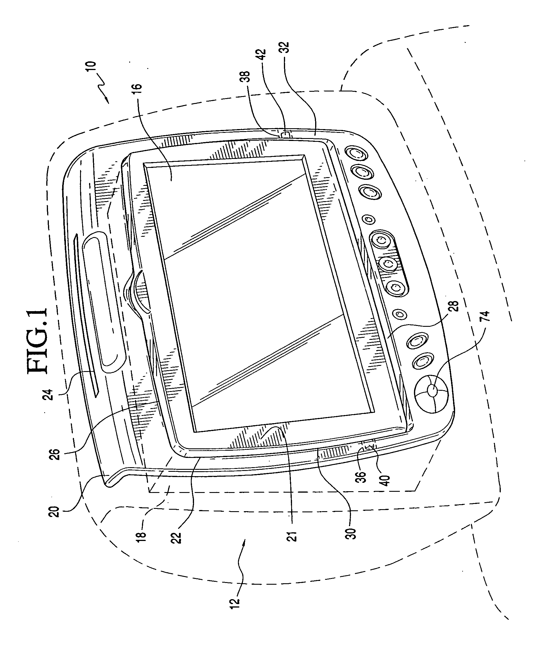 Headcrest mounted vehicle entertainment system with an integrated cooling system