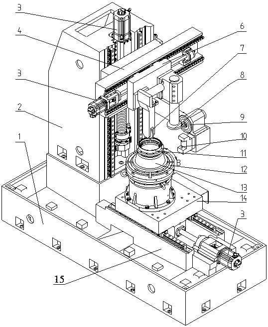 Combined machining grinder for robot RV speed reducer pin wheel housing