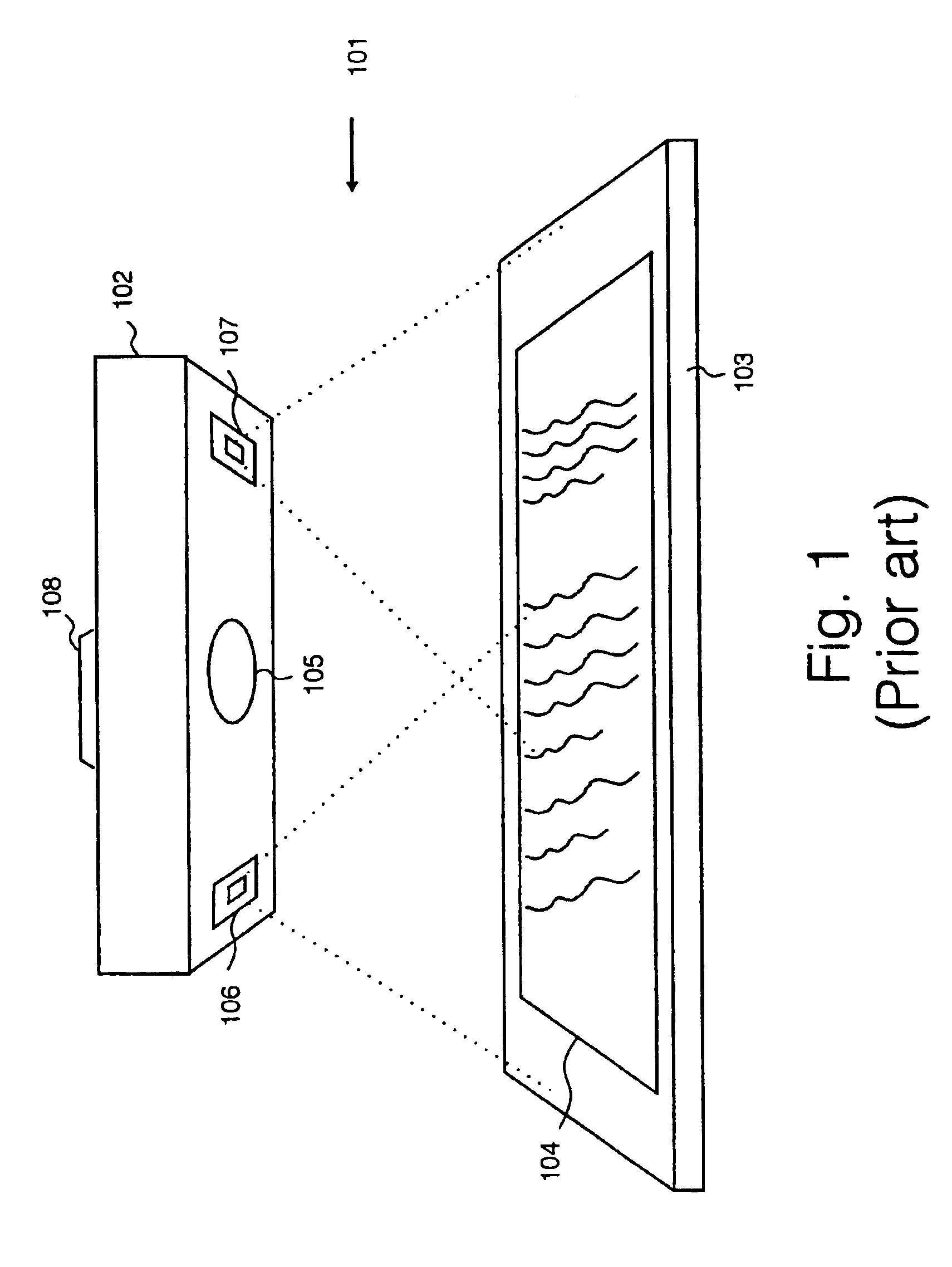 Image detector method and apparatus including plural detector regions and image illuminators