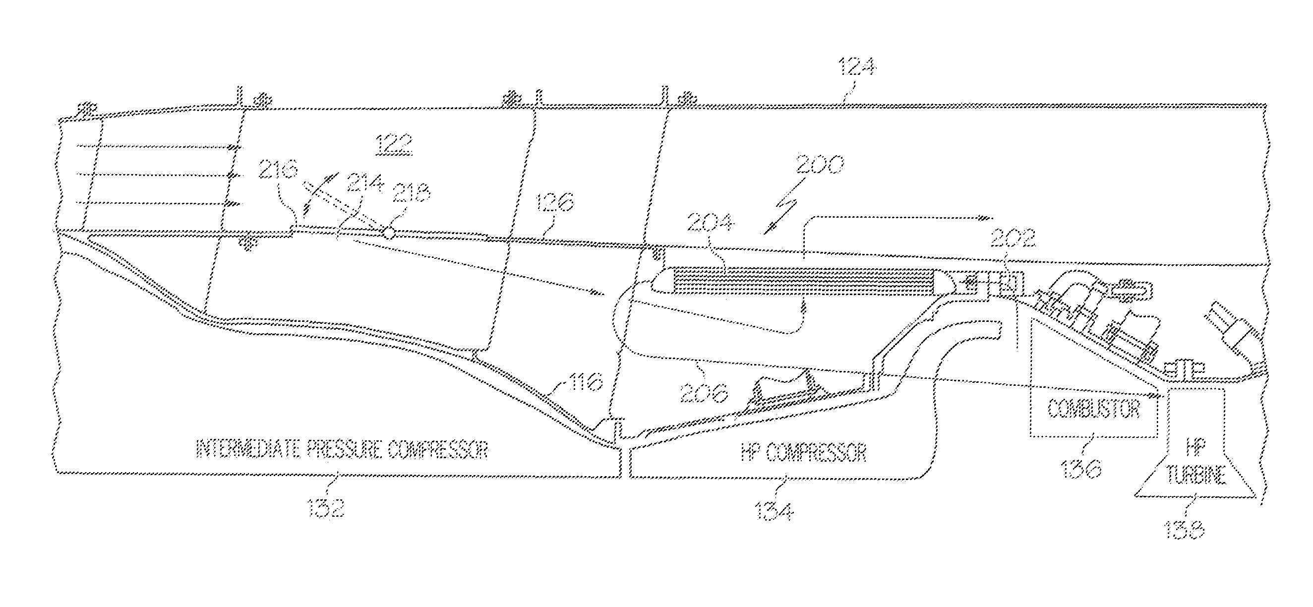 Gas turbine engine in-board cooled cooling air system