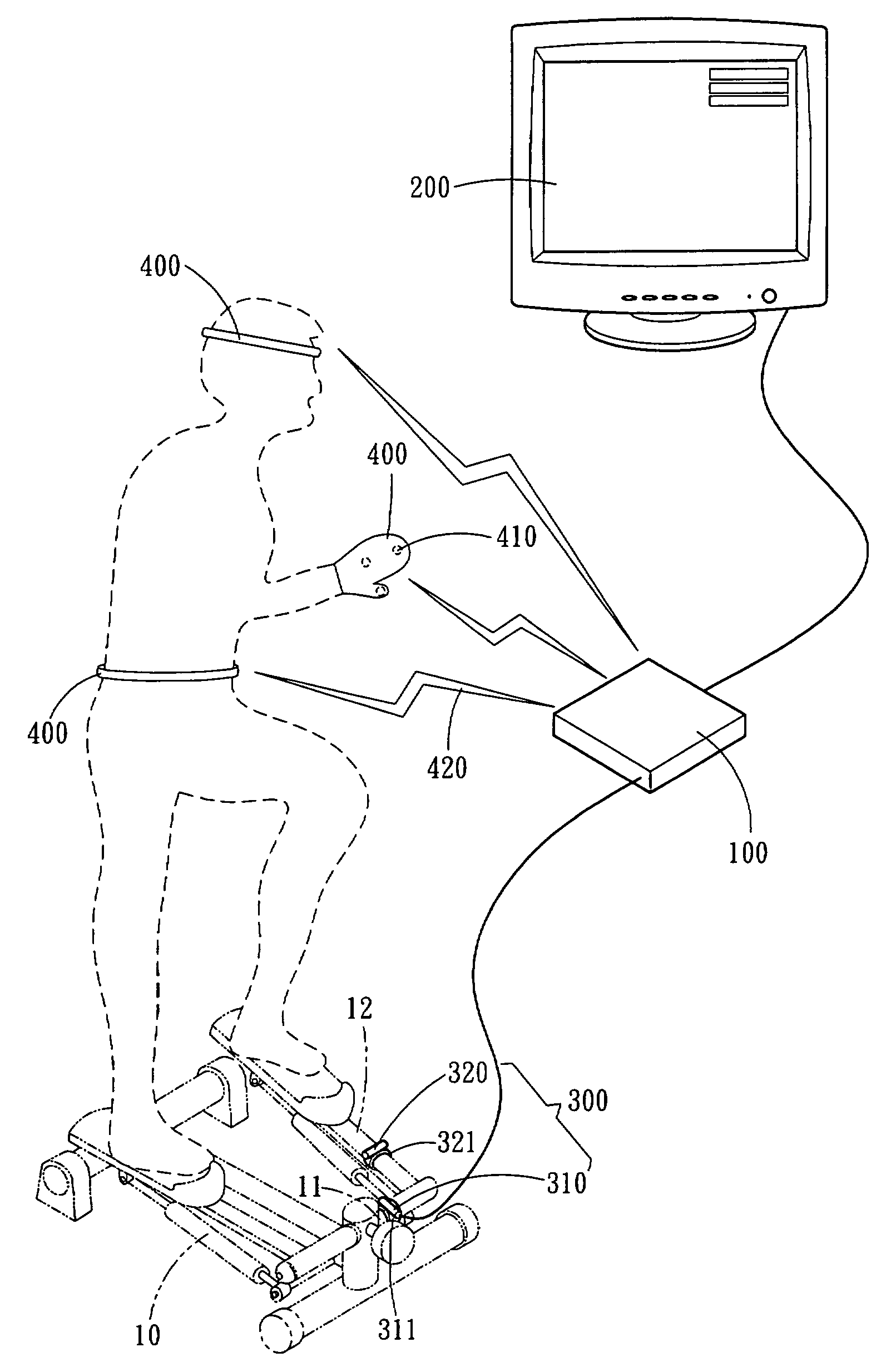 Video interaction device for a whole-body sport game