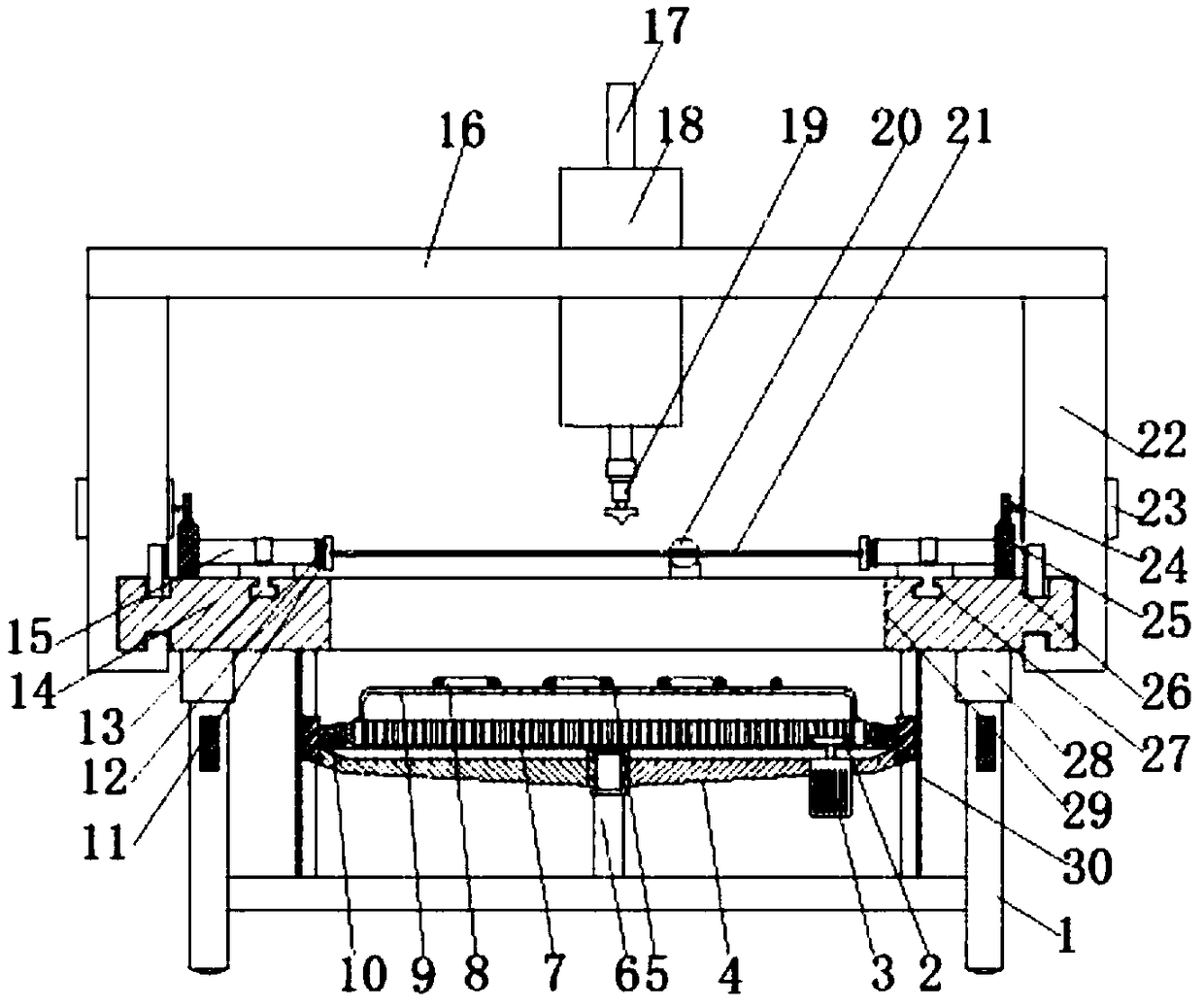 Drying device with deburring function for building material