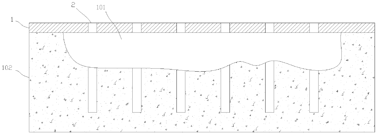 A road construction method to solve the problem of hollowing out at the bottom of pavement slabs