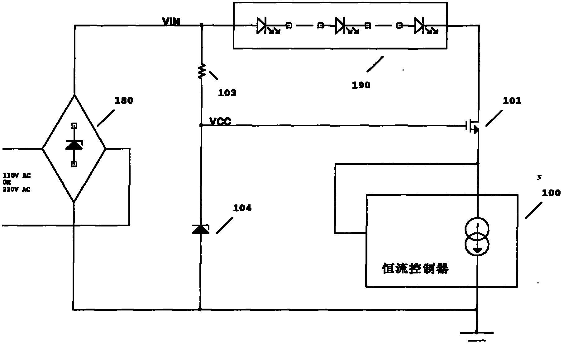 Linear constant-current controller, chip and driving device