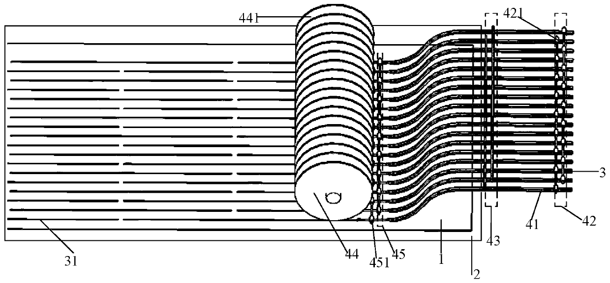 Production device and production method of conductive interconnection board, and conductive interconnection board