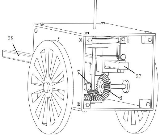 Southward pointing cart with composite fixed-axis differential mechanism