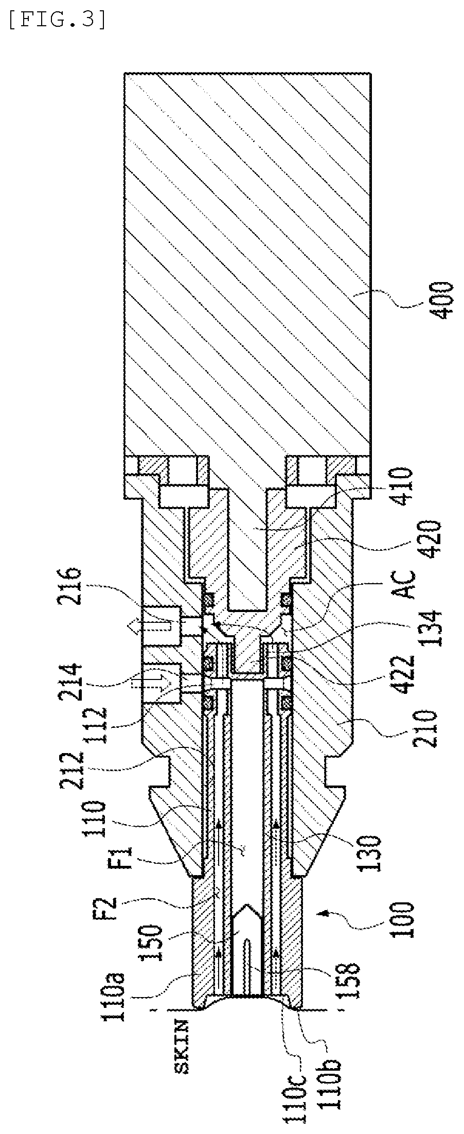 Handpiece of skin care device